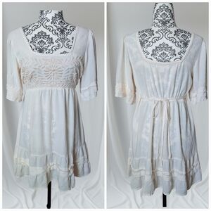 Band of the Free empire waist embroidered mini dress size medium